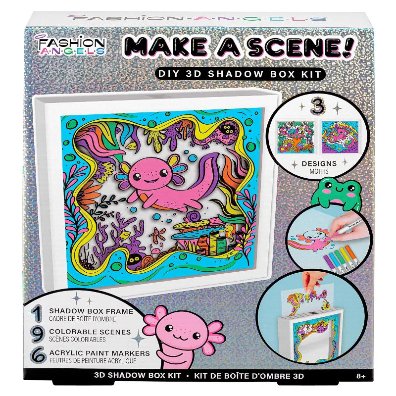 Fashion Angels Coloring & Painting Kits Make A Scene Axolotl Shadow Box