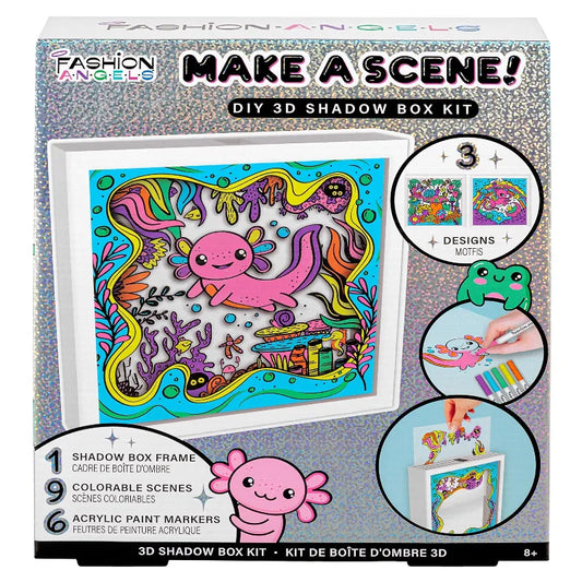 Fashion Angels Coloring & Painting Kits Make A Scene Axolotl Shadow Box