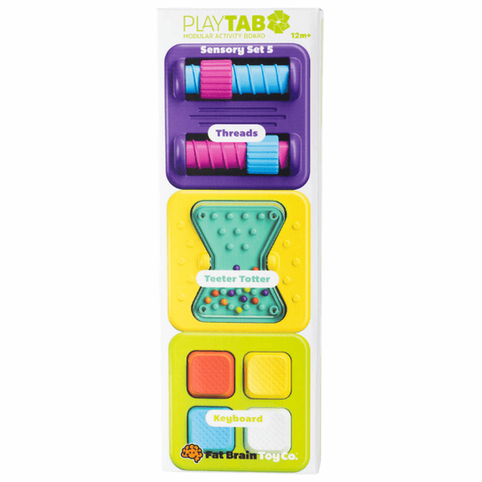 Fat Brain Sensory Toys PlayTab Tiles: Threads, Teeter Totter, Keyboard (Set 5)