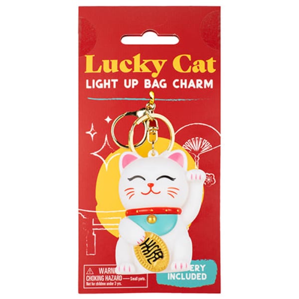 Fizz Creations Keychains Lucky Cat Light Up Bag Charm