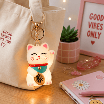 Fizz Creations Keychains Lucky Cat Light Up Bag Charm