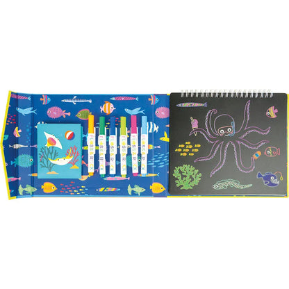 Floss & Rock Coloring & Painting Kits Ocean Chalkboard Sketchbook