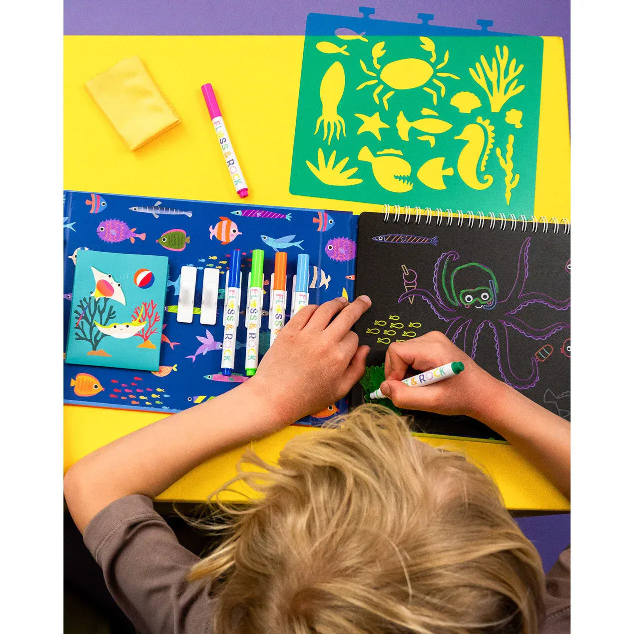 Floss & Rock Coloring & Painting Kits Ocean Chalkboard Sketchbook