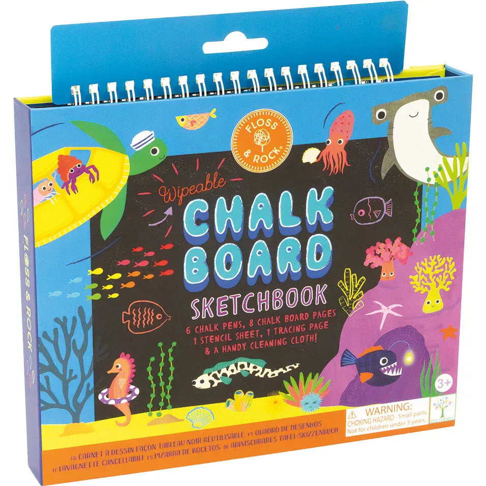 Floss & Rock Coloring & Painting Kits Ocean Chalkboard Sketchbook