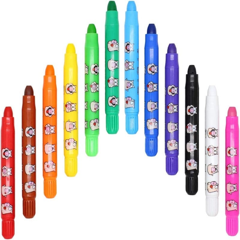FlowerMonaco Markers, Pens, Brushes & Crayons Default Children's Silky Crayons (12 Colors)