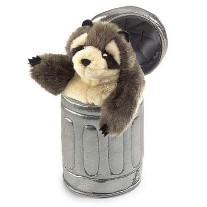 Folkmanis Default Raccoon in Garbage Can Puppet