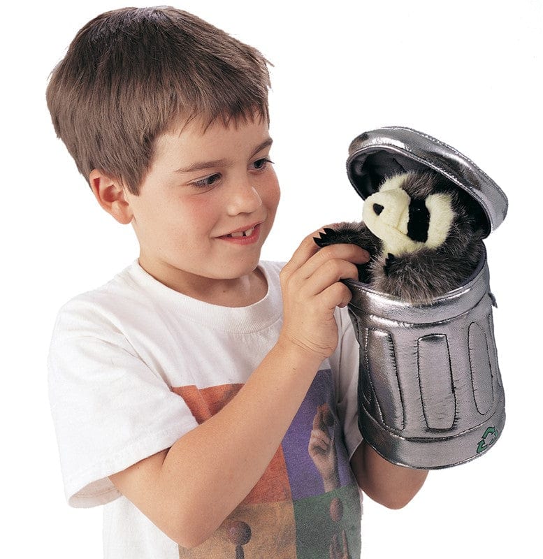 Folkmanis Default Raccoon in Garbage Can Puppet