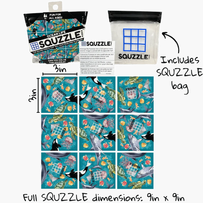 Fun Squared Brain Teaser Games Squzzle Puzzle - Ocean Life
