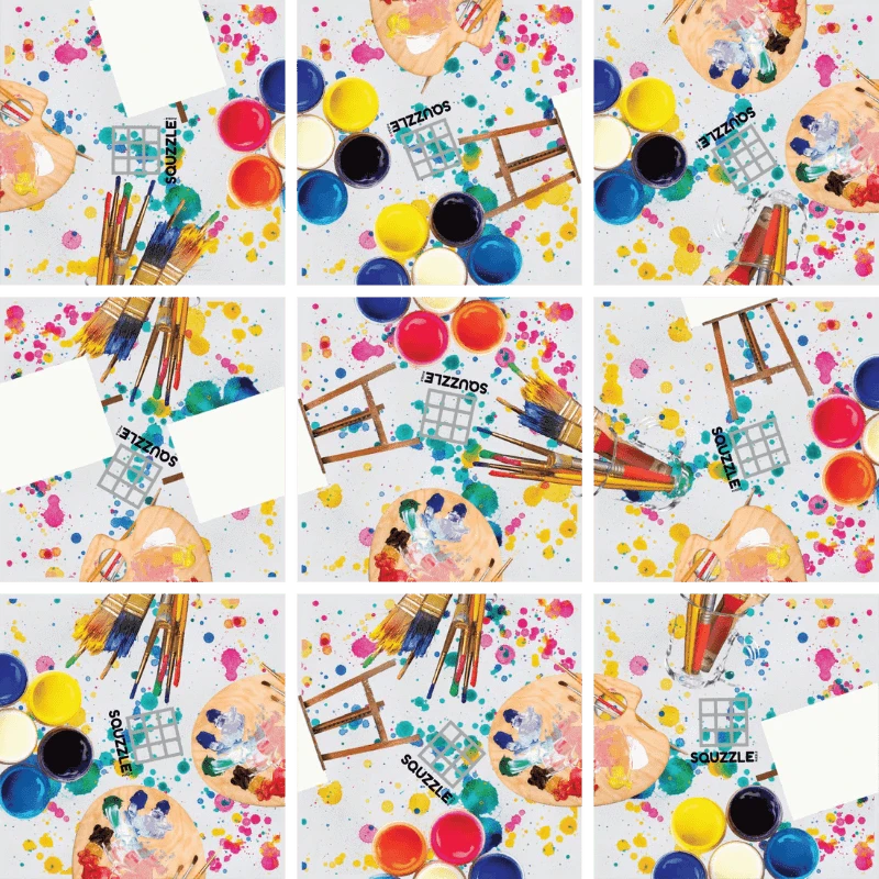Fun Squared Brain Teaser Games Squzzle Puzzle - Painting