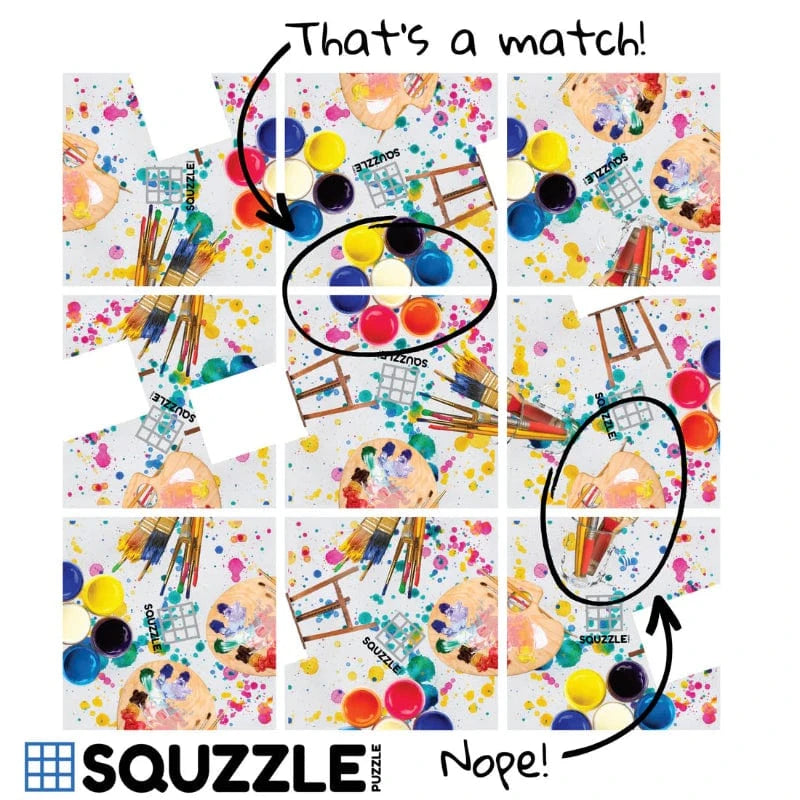 Fun Squared Brain Teaser Games Squzzle Puzzle - Painting