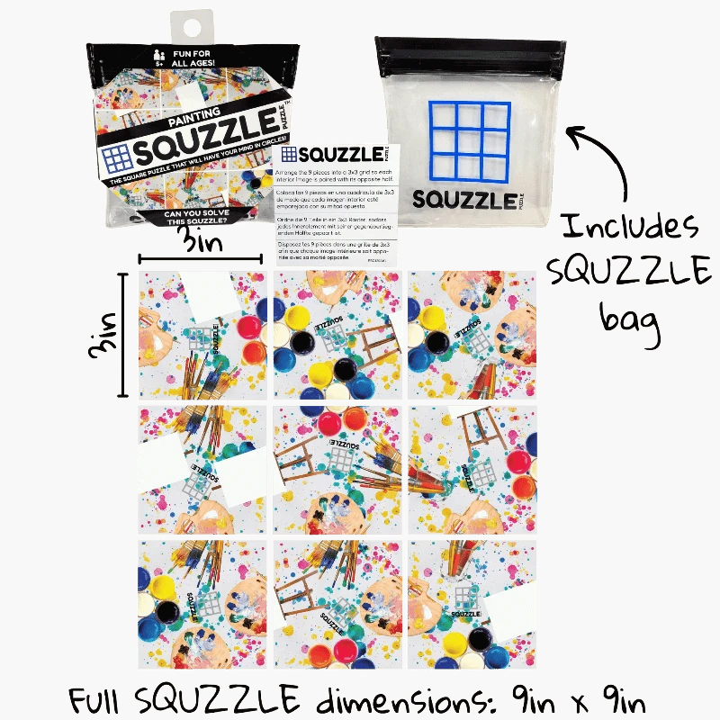 Fun Squared Brain Teaser Games Squzzle Puzzle - Painting
