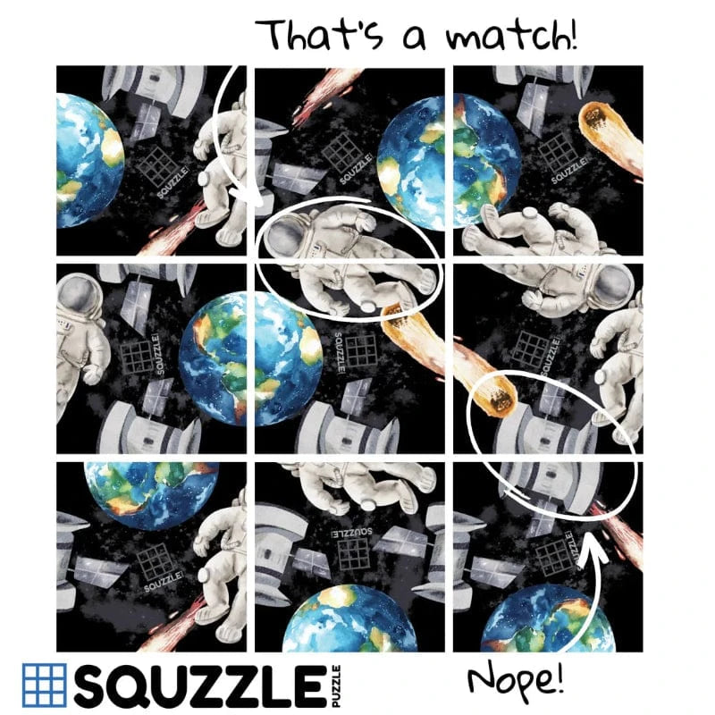 Fun Squared Brain Teaser Games Squzzle Puzzle - Space Explorer