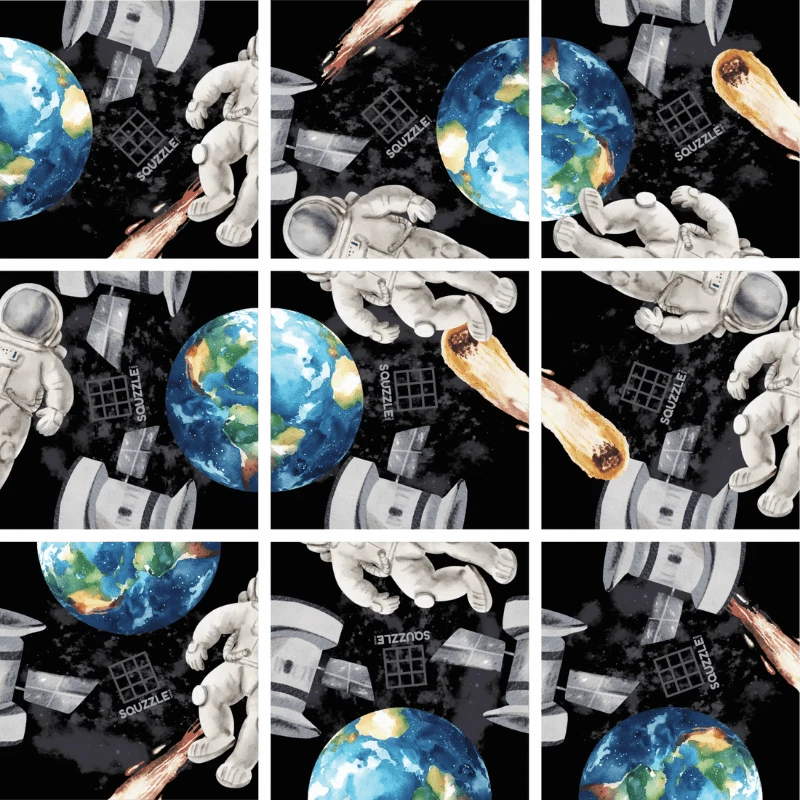 Fun Squared Brain Teaser Games Squzzle Puzzle - Space Explorer
