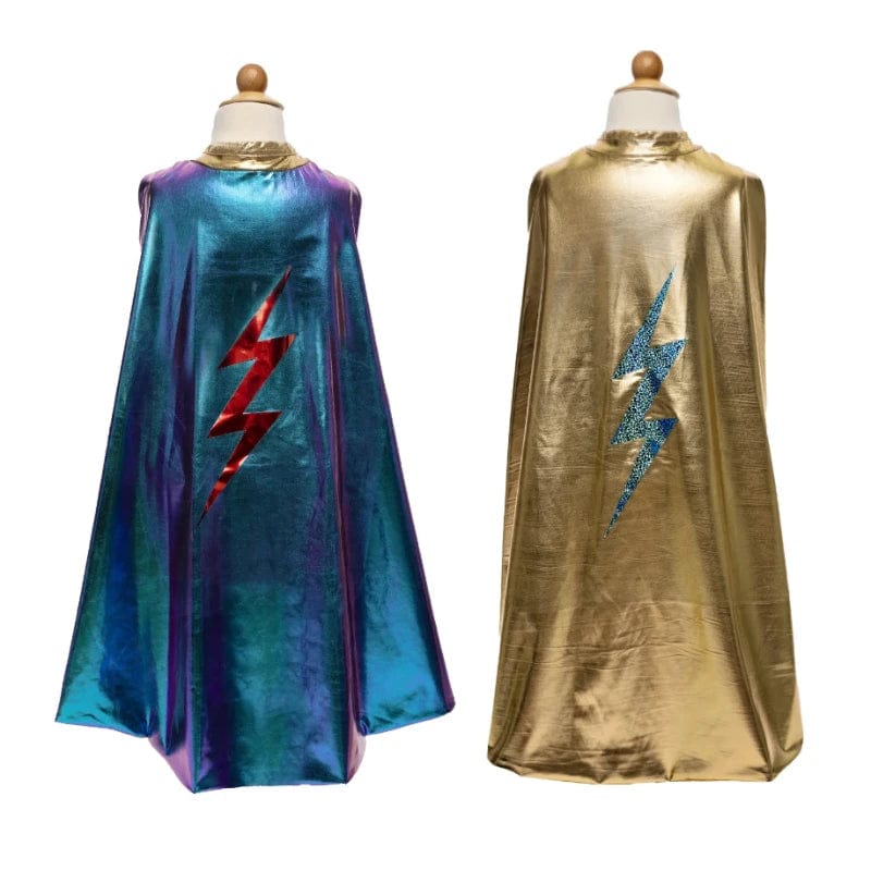 Great Pretenders Dress Up Accessories Default Reversible Blue Lightning Holographic Cape (Size 5-6 yrs)