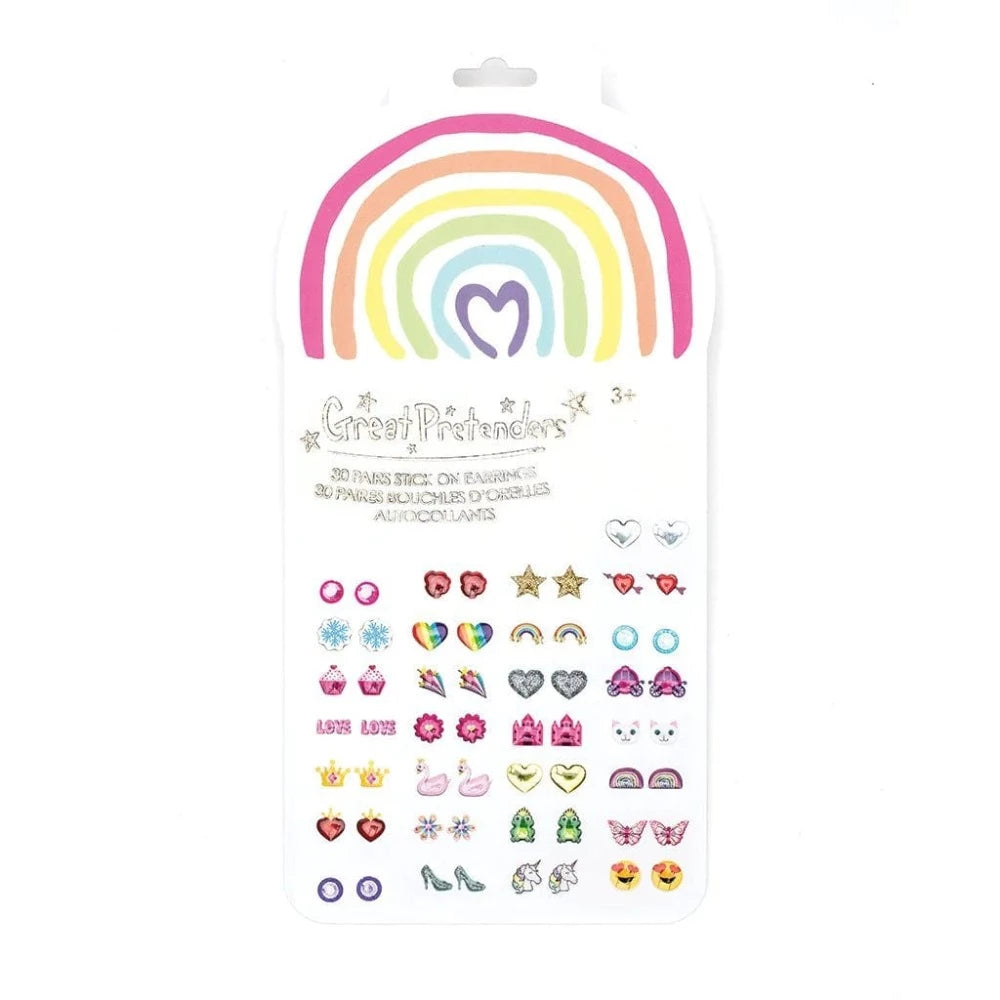 Great Pretenders Dress Up Accessories Rainbow Love Sticker Earrings