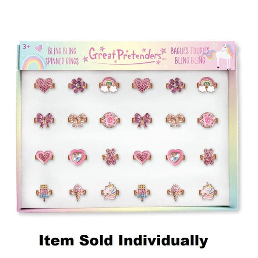 Great Pretenders Dress Up Accessories Summer Bling Spinner Fidget Rings (Assorted Styles)
