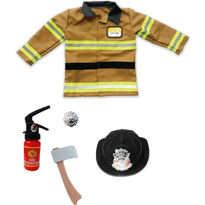 Great Pretenders Dress Up Outfits Default Firefighter Set with Accessories - Tan (Size 5-6 yrs)