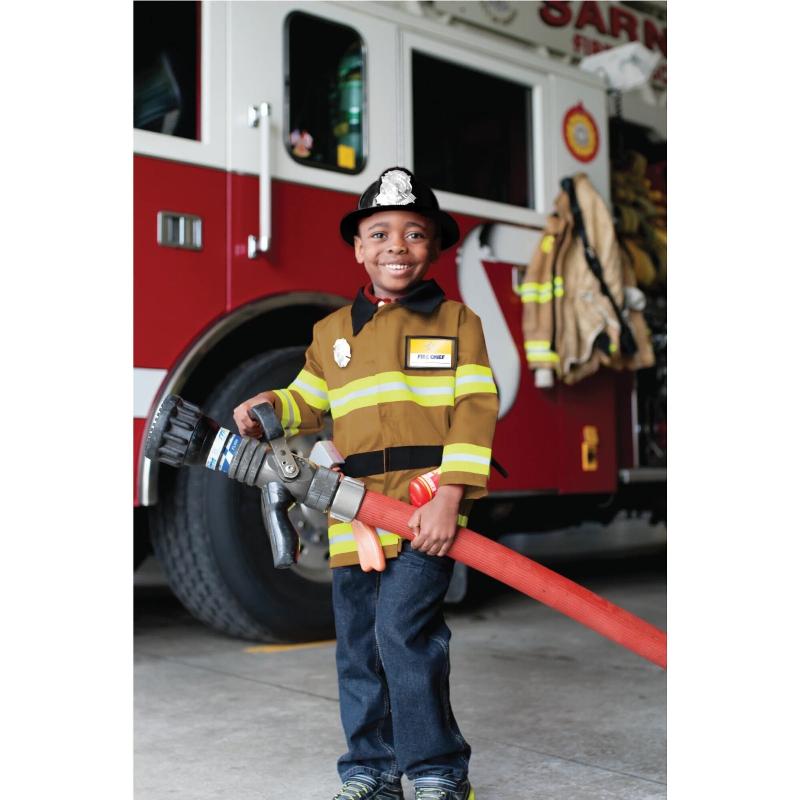 Great Pretenders Dress Up Outfits Default Firefighter Set with Accessories - Tan (Size 5-6 yrs)