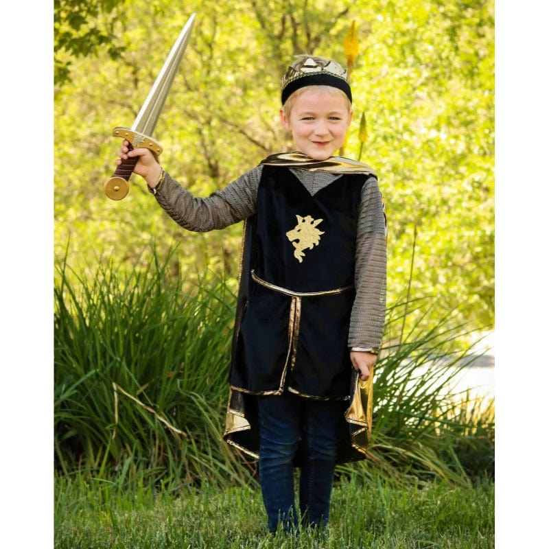 Great Pretenders Dress Up Outfits Default Knight Set with Tunic, Cape and Crown - Gold (Size 5-6 yrs)