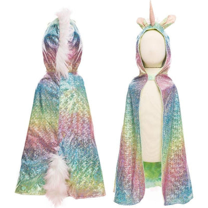Great Pretenders Dress Up Outfits Default Rainbow Reversible Unicorn Dragon Cape (Size 3-4 yrs)