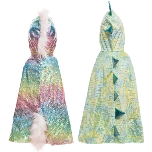 Great Pretenders Dress Up Outfits Default Rainbow Reversible Unicorn Dragon Cape (Size 3-4 yrs)