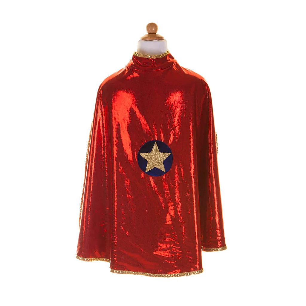 Great Pretenders Dress Up Outfits Default Reversible Wonder Cape - Red/Gold (Size 5-6 yrs)