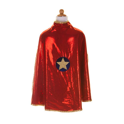 Great Pretenders Dress Up Outfits Default Reversible Wonder Cape - Red/Gold (Size 5-6 yrs)