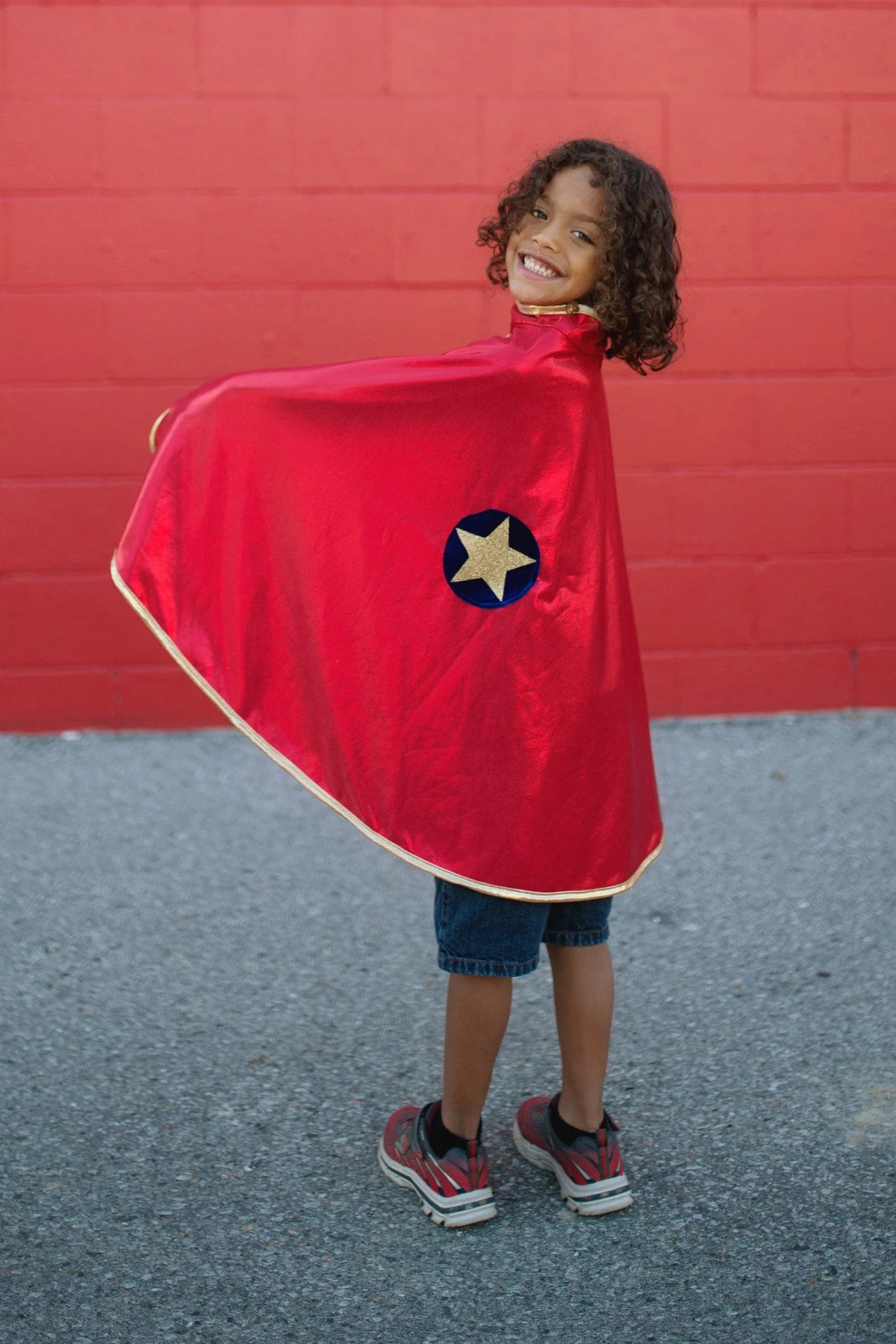 Great Pretenders Dress Up Outfits Default Reversible Wonder Cape - Red/Gold (Size 5-6 yrs)