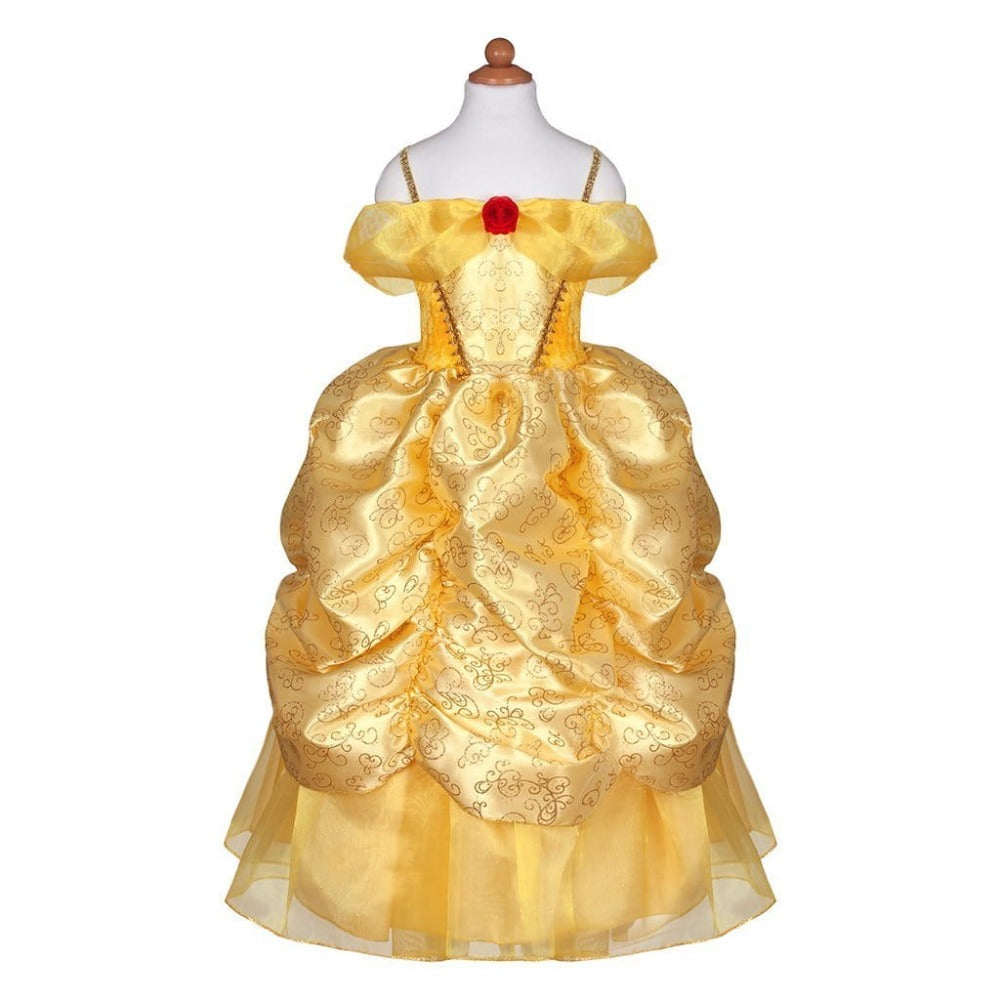 Great Pretenders Dress Up Outfits Deluxe Yellow Belle Gown (Size 5-6)