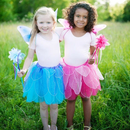 Great Pretenders Dress Up Outfits Fancy Flutter Skirt with Wings & Wand Set - Pink (Size 4-7)