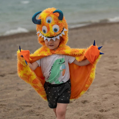 Great Pretenders Dress Up Outfits Giggle the Monster Cape - Orange/Yellow (Size 4-6 yrs)
