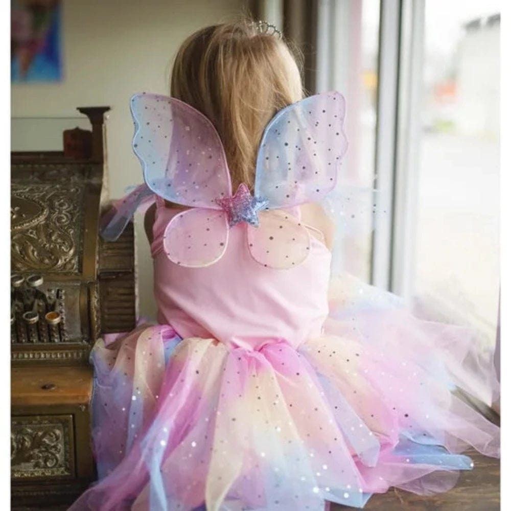 Great Pretenders Dress Up Outfits Rainbow Fairy Dress & Wings, sz 5-6