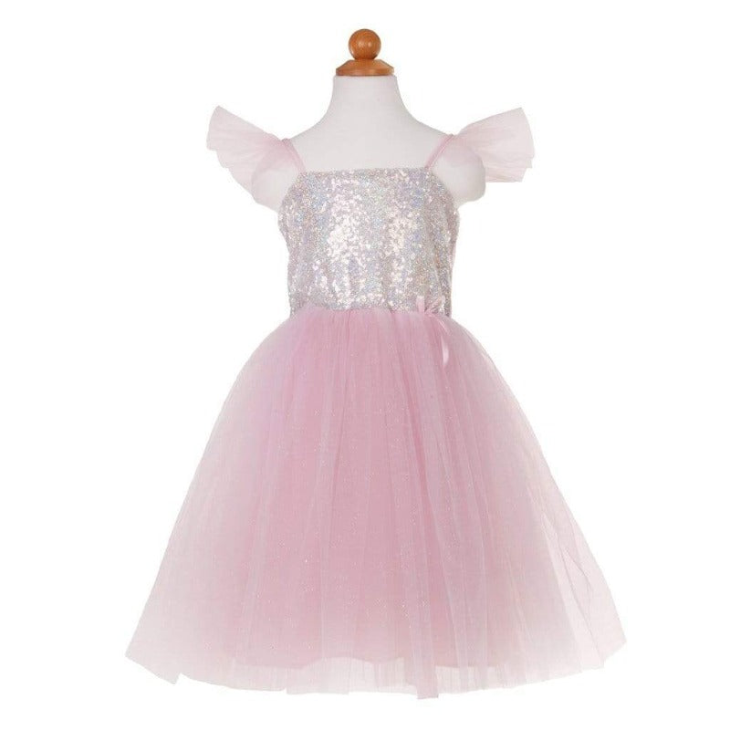 Great Pretenders Dress Up Outfits Sequins Princess Dress - Silver Pink (Size 3-4)