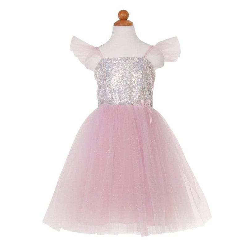 Great Pretenders Dress Up Outfits Sequins Princess Dress - Silver/Pink (Size 5-6)