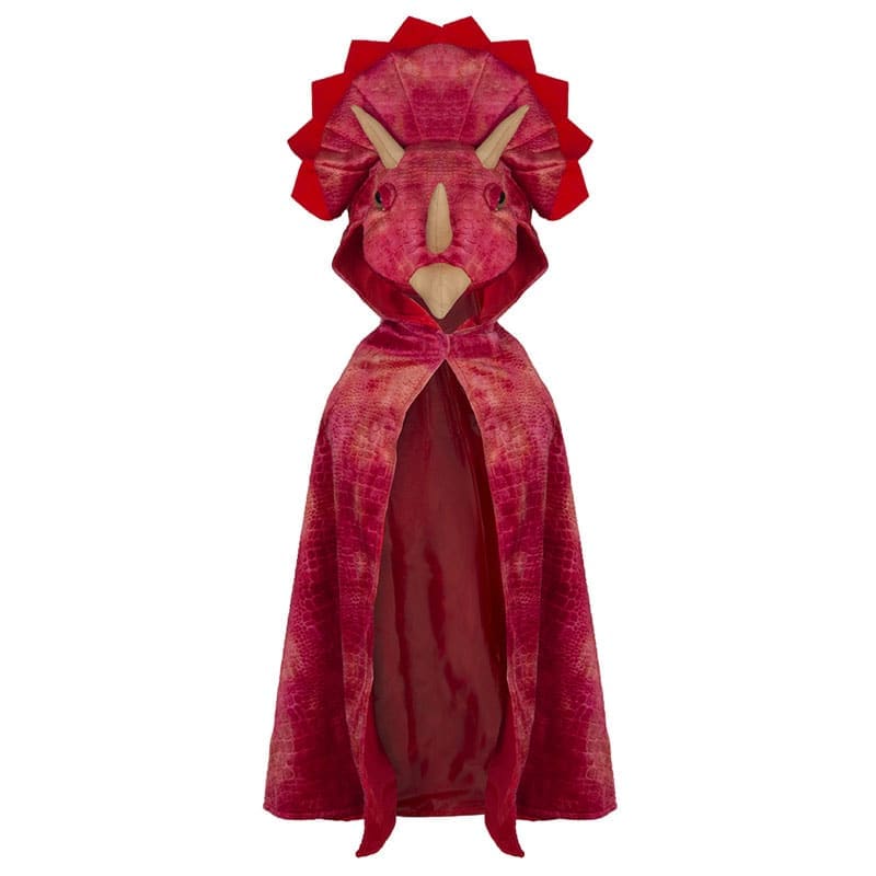 Great Pretenders Dress Up Outfits Triceratops Hooded Cape - Red (Size 5-6 yrs)