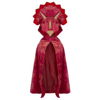 Great Pretenders Dress Up Outfits Triceratops Hooded Cape - Red (Size 5-6 yrs)