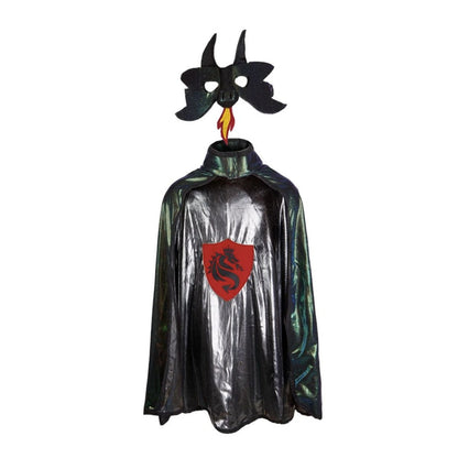 Great Pretenders Dress Up Outfits Ultimate Dragon Knight Cape & Mask - Blue Metallic (Size 5-6)