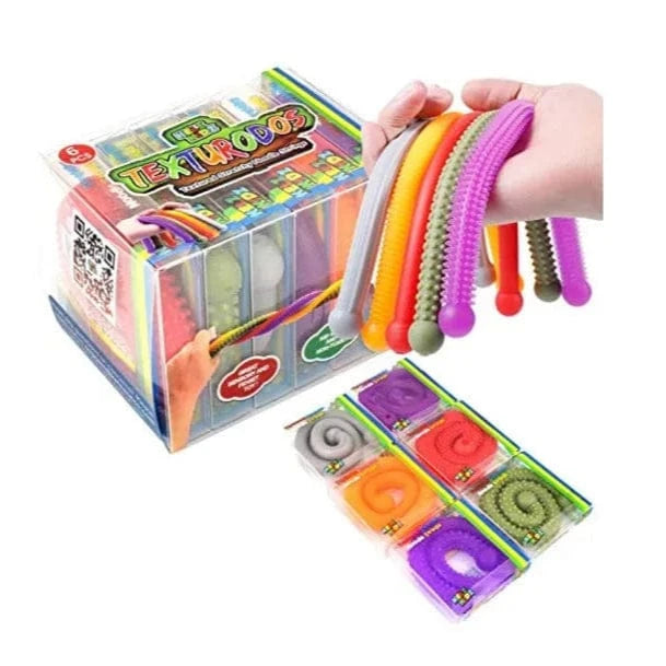 H&J Fidget Toys TEXTURODOS Textured Stretchy Fidget Noodles