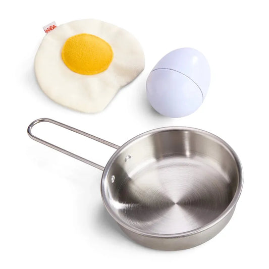 Haba Pretend Food & Cooking Toys Fried Egg & Pan Play Set