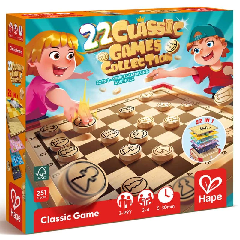 Hape Board Games 22 Classic Games Collection