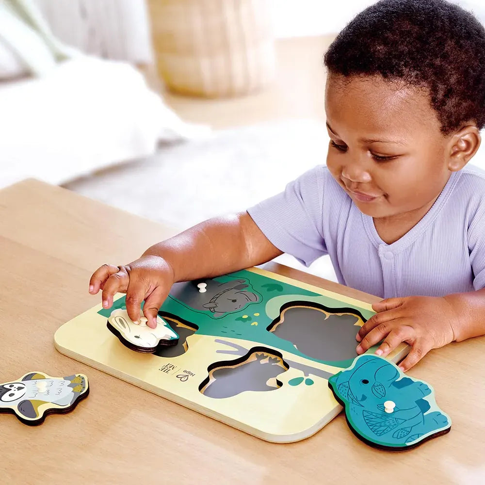 Hape Chunky Puzzles Animal Friends Peg Puzzle (The Met)