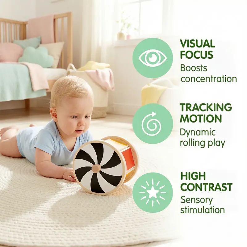 Hape Infant Sensory Toys Spinning Drum with Mirror