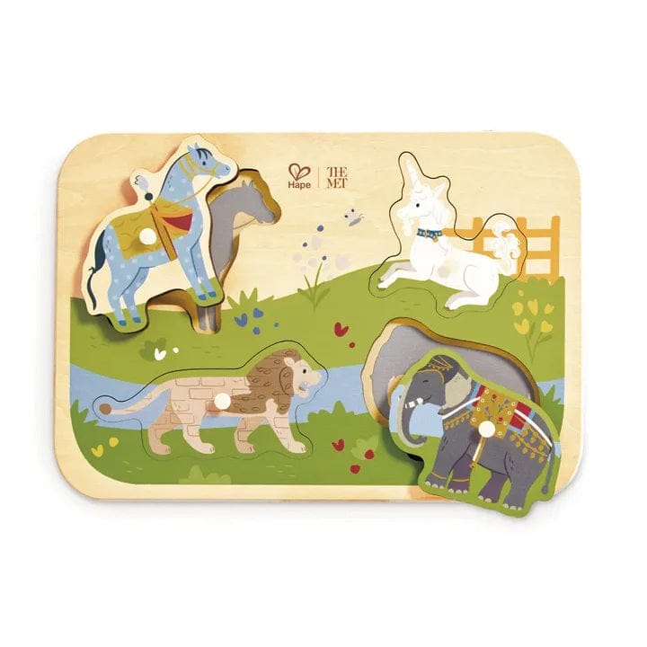 Hape Peg Puzzles Majestic Animals Peg Puzzle (The Met)