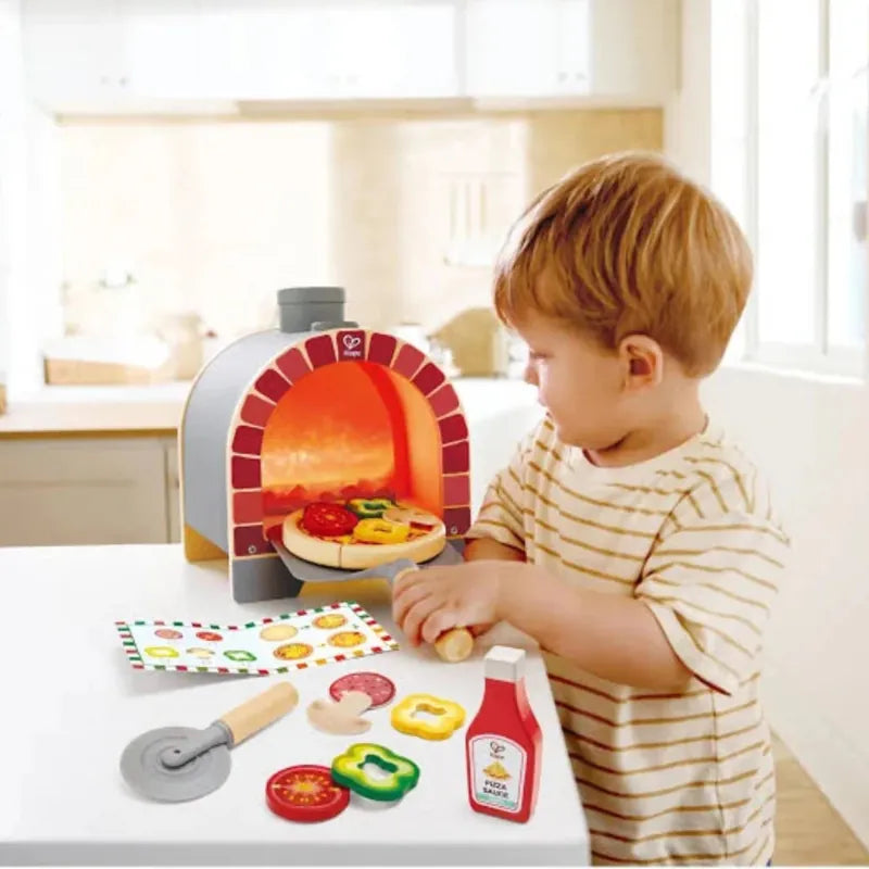 Hape Pretend Food & Cooking Toys Light & Sizzle Pizza Oven