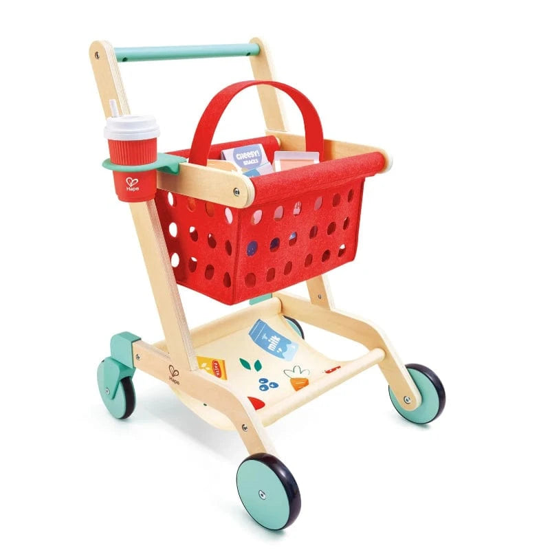 Hape Pretend Play Little Shopper's Cart & Basket