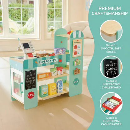 Hape Pretend Play Smart & Wooden Supermarket