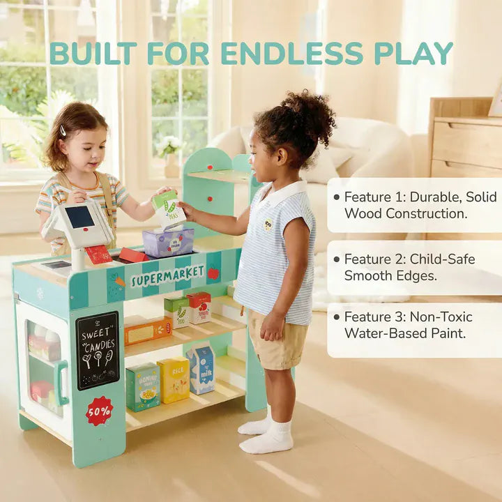 Hape Pretend Play Smart & Wooden Supermarket