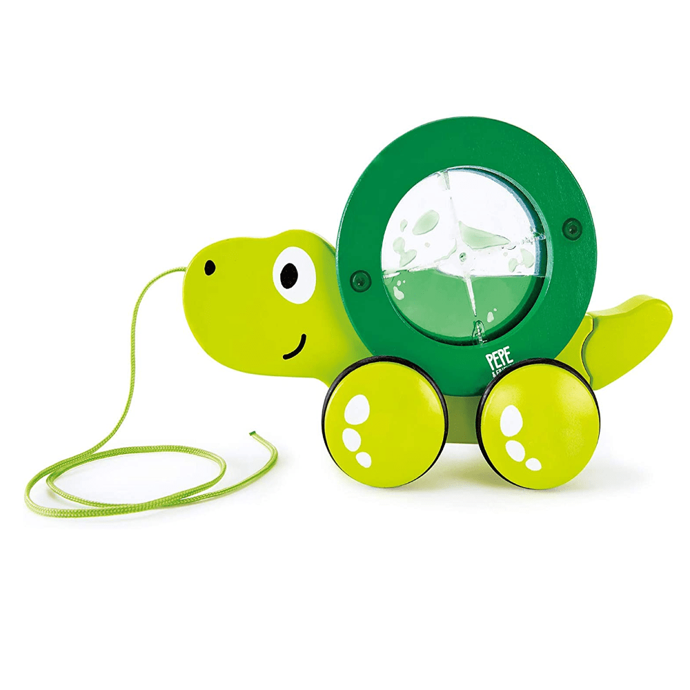 Hape Pull-Along Toys Walk-A-Long Tito Turtle Pull Toy