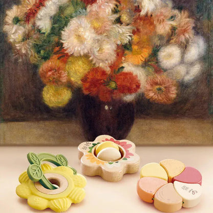 Hape Rattles & Teethers Artful Flowers Rattle Trio (The Met)