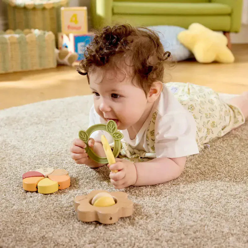 Hape Rattles & Teethers Artful Flowers Rattle Trio (The Met)